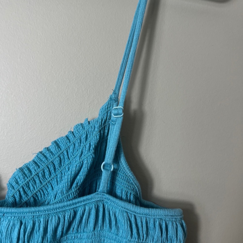 Rue Plus Size Blue Smocked Ruched Cami Top Y2K Cottagecore Boho Size 1X - Picture 6 of 6